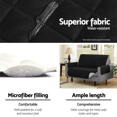 Black Sofa Cover - 1 Seat Armchair - 4