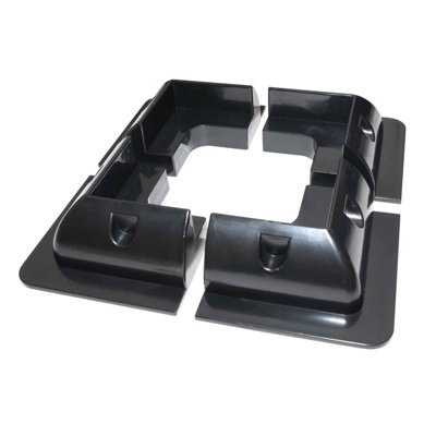 Black Solar Panel Corner Mounting Brackets and Twin Cable Entry - 3