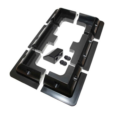 Black Solar Panel Mounting Brackets Corner, Sides & Twin Cable Entry