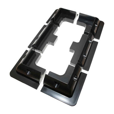 Black Solar Panel Mounting Brackets Corner & Sides