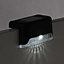 Black Solar-Powered Waterproof Step Light, Pack of 8