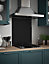 Black Sparkle Glass Kitchen Self Adhesive Splashback 600mm x 750mm