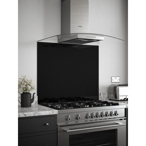 Black Sparkle Glass Kitchen Splashback 900mm x 750mm