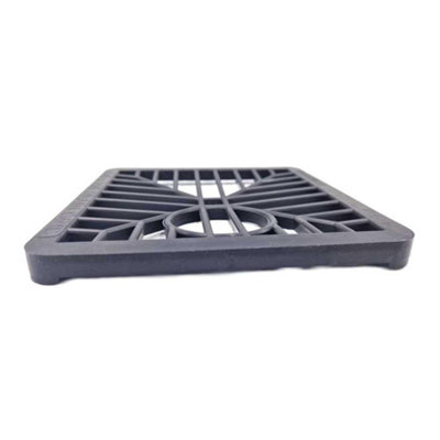 Black Square Gully Grid Drain Cover Grate Plastic Outdoor 6 inch 150x150mm - 3
