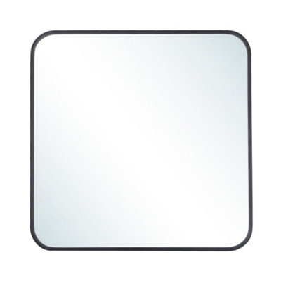 Black Square Wall Bathroom Framed Mirror Vanity Mirror Makeup Mirror for Dressing Table 600 mm x 600 mm