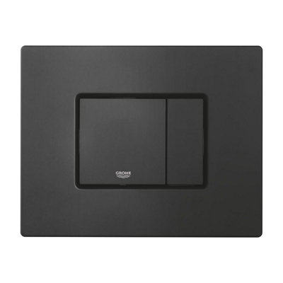 Black Square Wall Hung Toilet WC Pan with GROHE 0.82m Concealed Cistern Dual Flush  Frame - Phantom Black