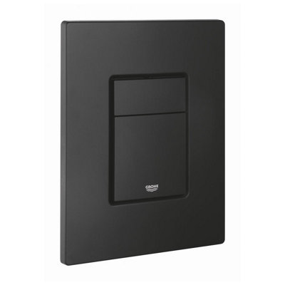 Black Square Wall Hung Toilet WC Pan with GROHE 0.82m Concealed Cistern Dual Flush  Frame - Phantom Black - 4
