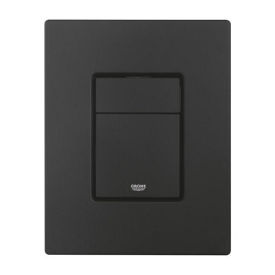 Black Square Wall Hung Toilet WC Pan with GROHE 0.82m Concealed Cistern Dual Flush  Frame - Phantom Black - 6
