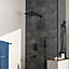 Black Square Wall-mount 3 Way Handheld Head and Rainfall Shower Head Concealed Mixer Shower Set