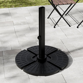 Black Square Water and Sand Filled Plastic Garden Parasol  Base Cantilever Base Patio Outdoor Banana Overhang Stand 52L