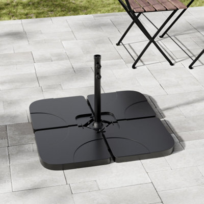 Black Square Water and Sand Filled Plastic Garden Parasol Eco-Friendly Base