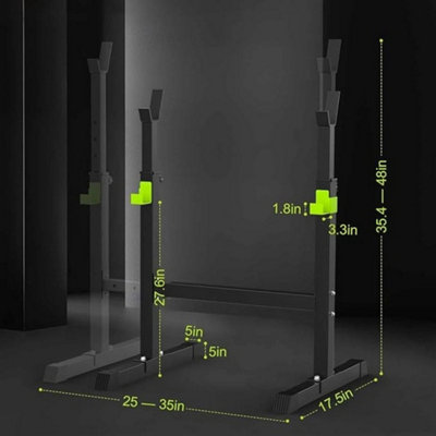 Black Squat Rack Stand Olympic Barbell Rack Bench Support Free Press ...