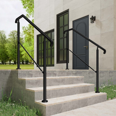 Black stainless steel adjustable handrail, suitable for indoor and ...