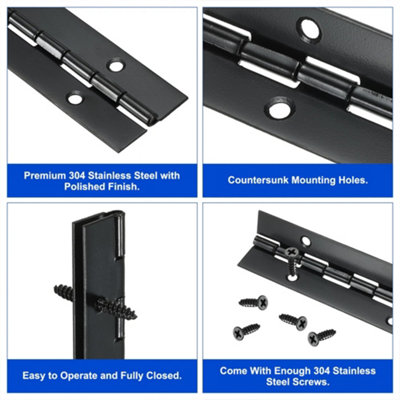 STAINLESS STEEL 15 X 1 INCH BOAT PIANO HINGE SINGLE