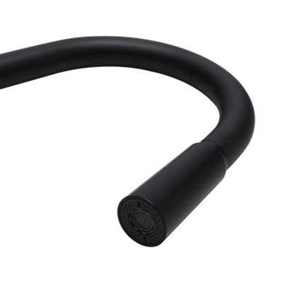 Black Stainless Steel Side Lever Kitchen Spring Neck Pull Out Kitchen Tap Mixer Tap
