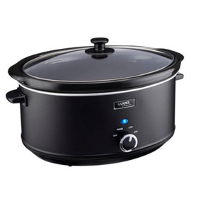 Black Stainless Steel Slow Cooker Removable Ceramic Pot Bowl Keep Warm 3.5L