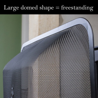 Black Steel Fire Guard Screen Quantock Spark Fireplace Cover 61cm x ...