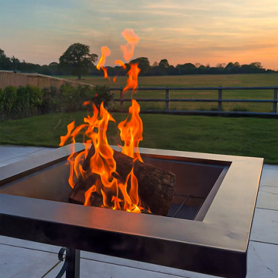 Black Steel Garden Fire Pit Free Standing - 3