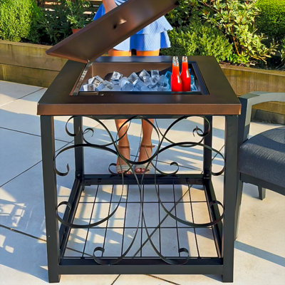 Black Steel Garden Fire Pit Free Standing - 5
