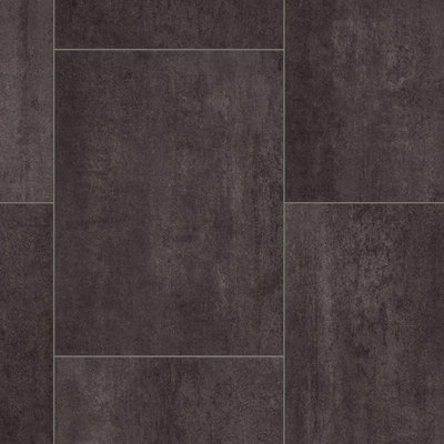 Black Stone Effect Modern Anti-Slip Vinyl Flooring For Kitchen ...