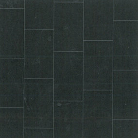 Black  Stone Effect  Vinyl Sheet For DiningRoom LivingRoom Hallways Conservatory And Kitchen Use-4m X 4m (16m²)