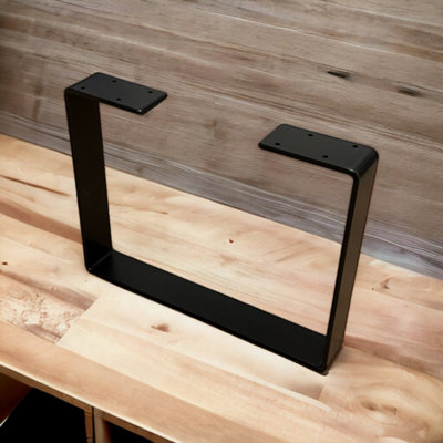 Black Table Leg Coffee Bench Raw Steel Frame Industrial Style Rustic Hairpin Farm (Height 30cm, Width 40cm)