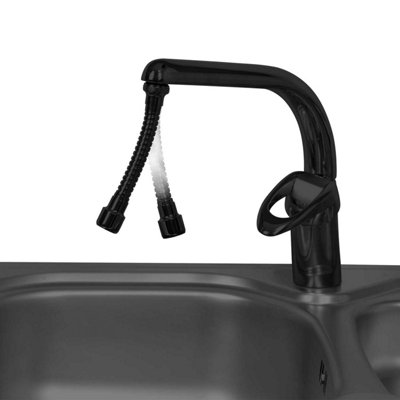 Black Tap Aerator Flexible Nozzle 2 Mode Sprayer Kitchen Faucet Extension 22mm 24mm - 3