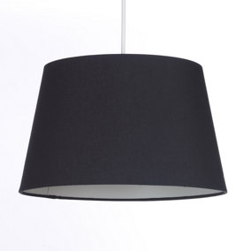 Black Tapered Drum Shade for Ceiling and Table 12 Inch