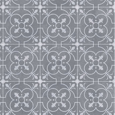 Black Tile Effect Non Slip Vinyl Flooring Sheet For Kitchen, Bathroom, & Living Room, 2.8mm Thick -1m(3'3") X 2m(6'6")-2m²