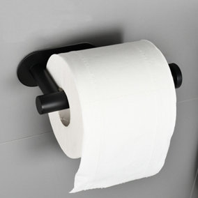 Black Toilet Paper Holder Rustproof Wall Mounted for Bathroom