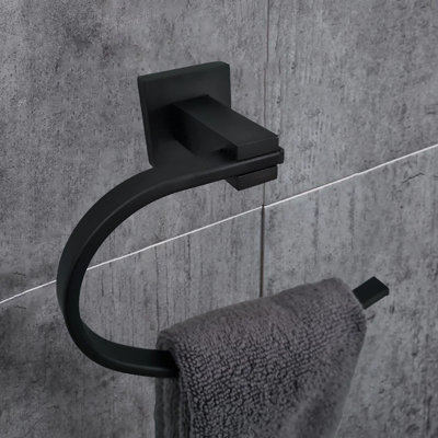 Angle Simple Double Towel Hook Black & Gold, Stainless Steel Bathroom Towel  Holder, Hand Towel Hanger for Wall