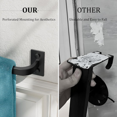 Collections Wall Mounted Towel Rail Holder & Shelf | Bargains