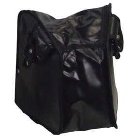Black Tri-Walker Vinyl Bag - Wipe-clean Shopping Grocery Bag Press-stud Fastener