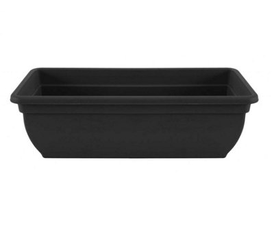 Black Trough Plant Pot Plastic Winchester Bell Garden Flower Patio Planter 60cm