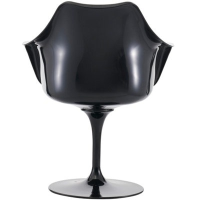 Black Tulip Armchair with Luxurious Cushion Mid Grey