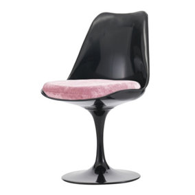 Black Tulip Dining Chair with Luxurious Cushion Light Pink