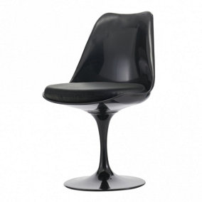 Black Tulip Dining Chair with PU Cushion Black