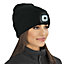 Black Unisex LED Beanie Hat With USB One Size Fits All
