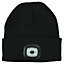 Black Unisex LED Beanie Hat With USB One Size Fits All