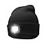 Black Unisex LED Beanie Hat With USB Rechargeable Battery 5 Hours High Powered Light