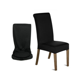 Black Universal Dining Spandex Chair Cover, Pack of 1