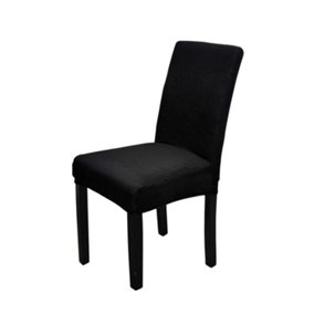 Black Universal Dining Velvet Chair Cover, Pack of 1