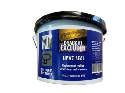 Black Universal Upvc Door & Window Seal 25Mtr
