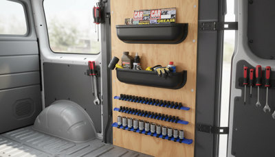 Black Van Camper Storage Pocket Heavy Duty Tool Ratchet Strap