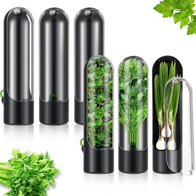 Black Vegetable and Herb Keeper Crisper