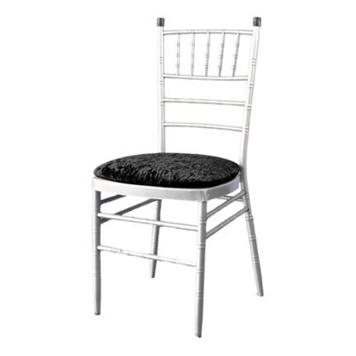 Black Velvet Chair Seat Pad Covers - Pack of 10