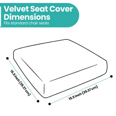 Black Velvet Chair Seat Pad Covers - Pack of 10
