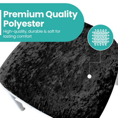 Black Velvet Chair Seat Pad Covers - Pack of 10