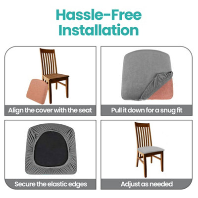 Black Velvet Chair Seat Pad Covers - Pack of 10