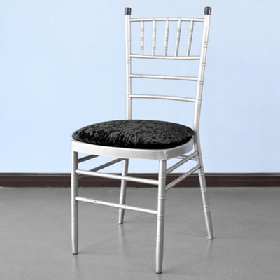 Black Velvet Chair Seat Pad Covers - Pack of 10